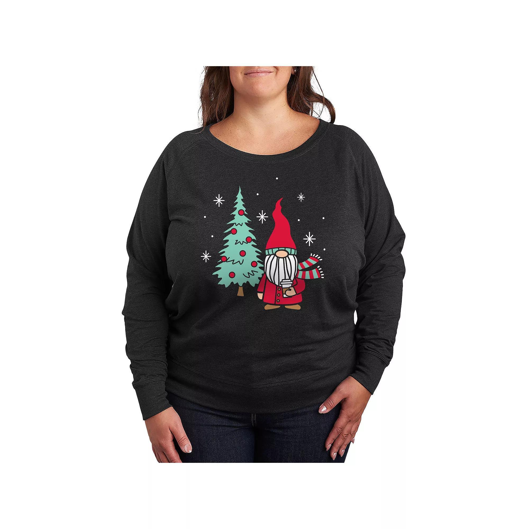 Disney's Mickey Mouse Plus Size Joy Oh Joy French Terry Long Sleeve Tee, Women's, Size: 1XL, Grey Heather Product Image