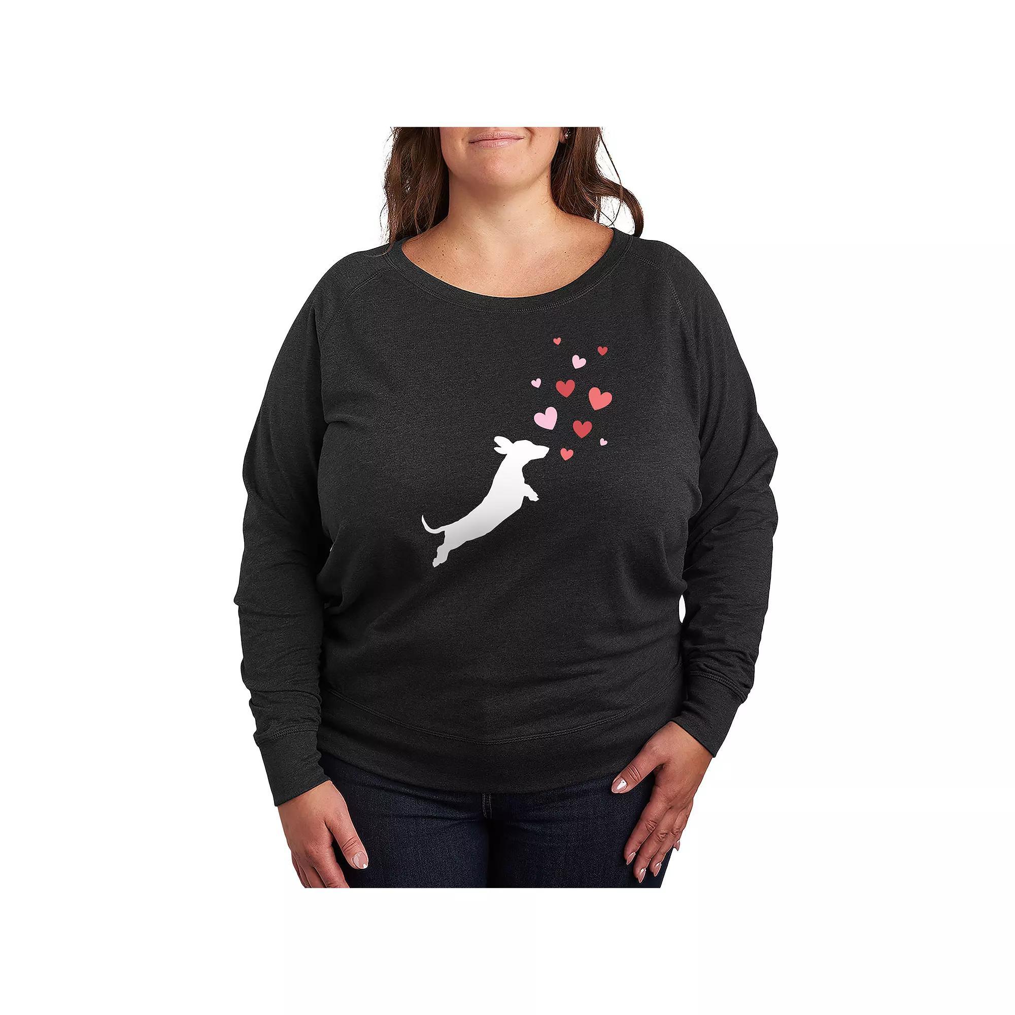 Plus Size Pokemon Pikachu Bolt French Terry Long Sleeve Tee, Womens Grey Indigo Product Image