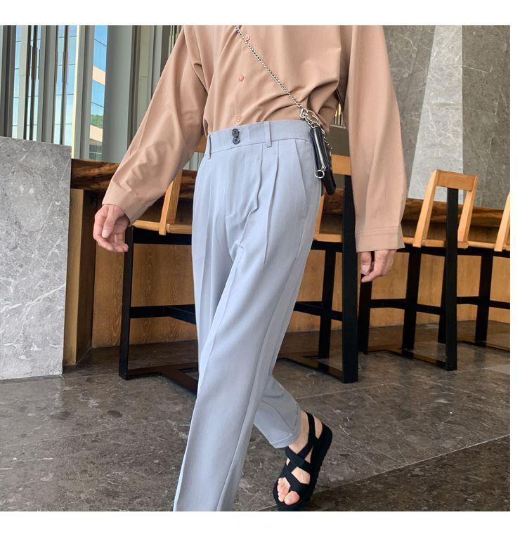 High-Waist Cropped Dress Pants Product Image