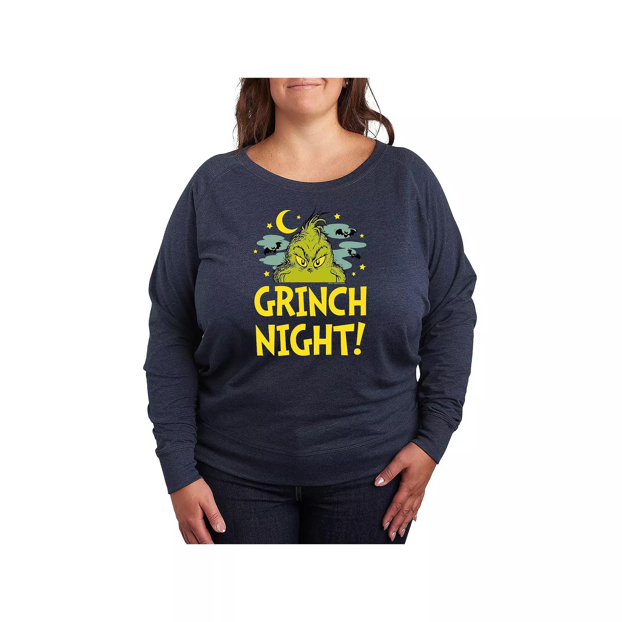 Disneys Lilo & Stitch Plus Size Halloween Ghosts French Terry Long Sleeve Tee, Womens Heather Grey Product Image