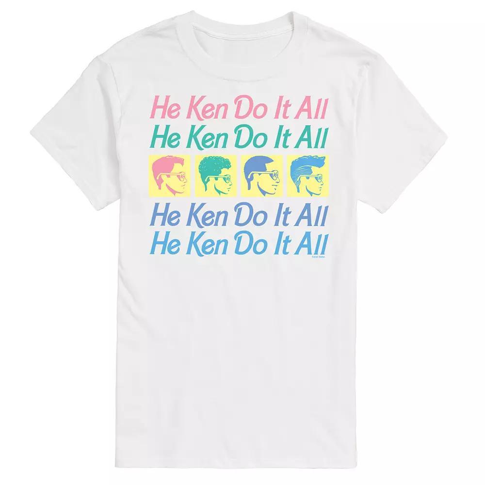 Big & Tall Barbie He Ken Do It All Stacked Graphic Tee, Mens Blue Product Image