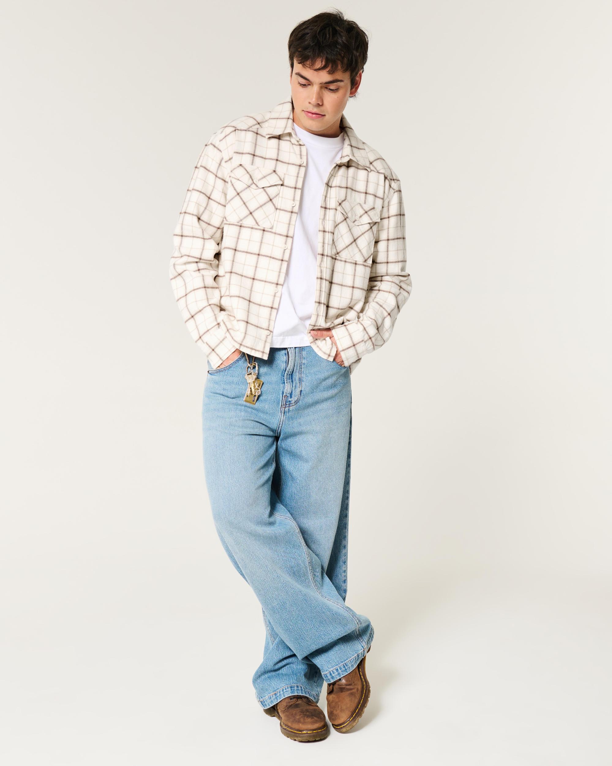 Crop Flannel Shirt Product Image
