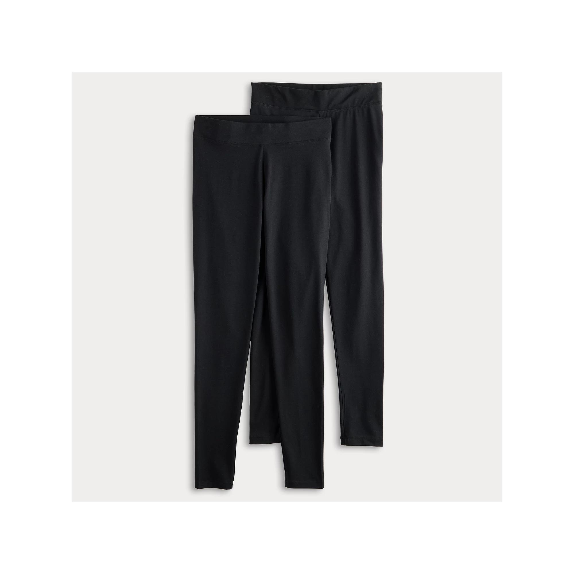 Womens Sonoma Goods For Life Mid Rise Essential Leggings 2-pk Product Image