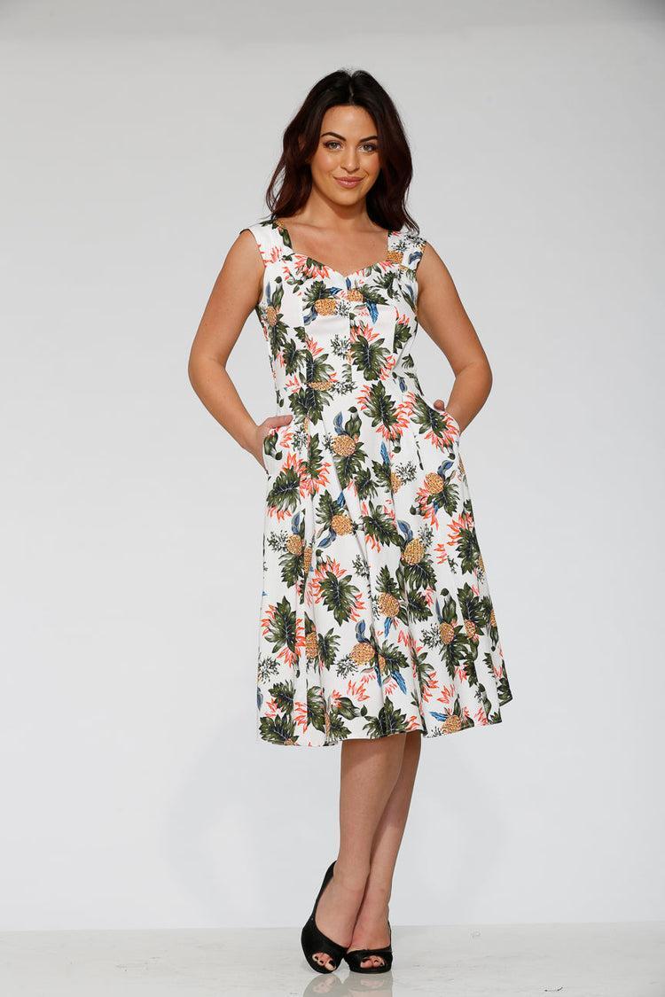 White Hawaiian Swing Dress Product Image