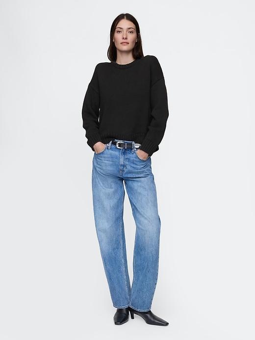 100% Cotton Relaxed Sweater Product Image