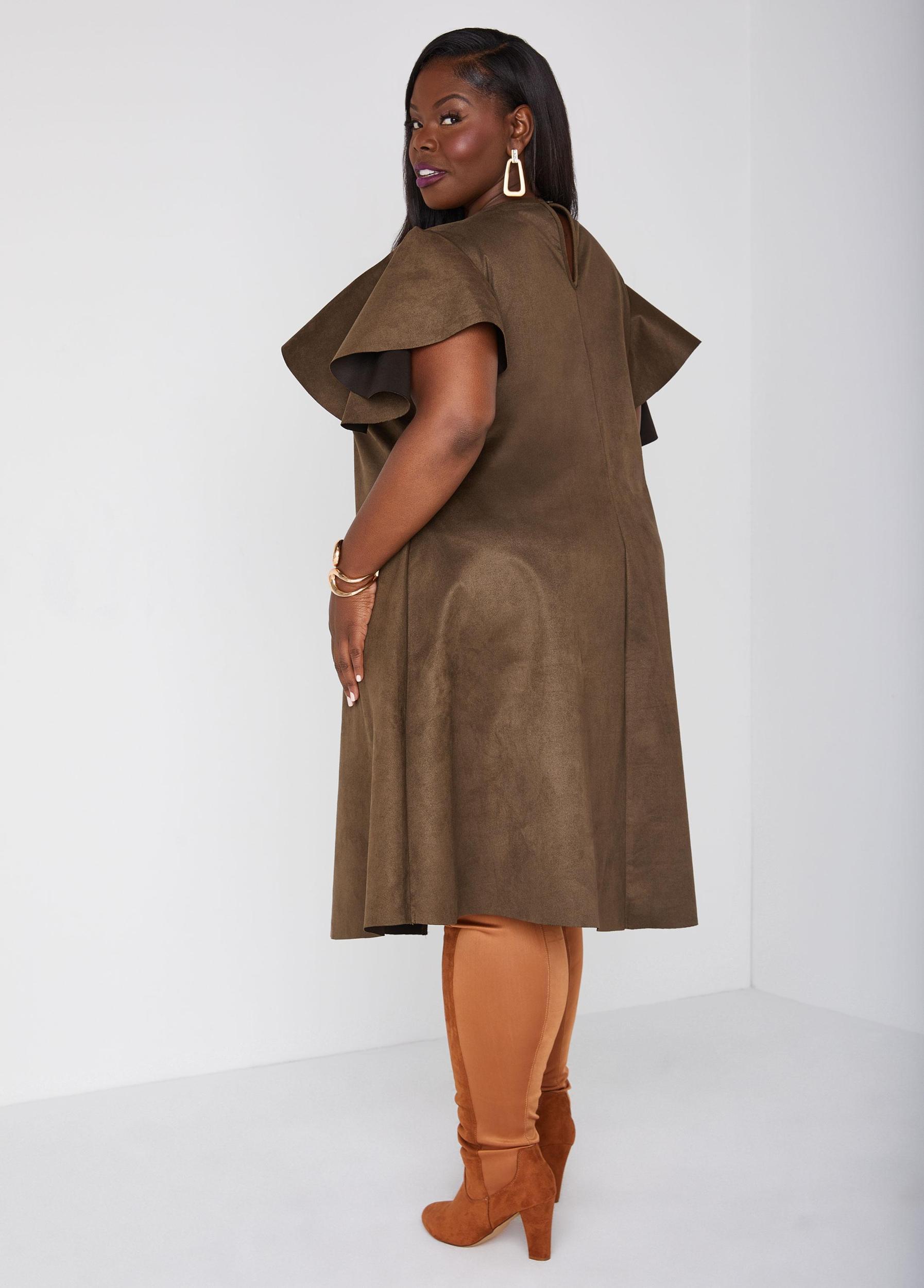 Faux Suede A Line Dress Product Image