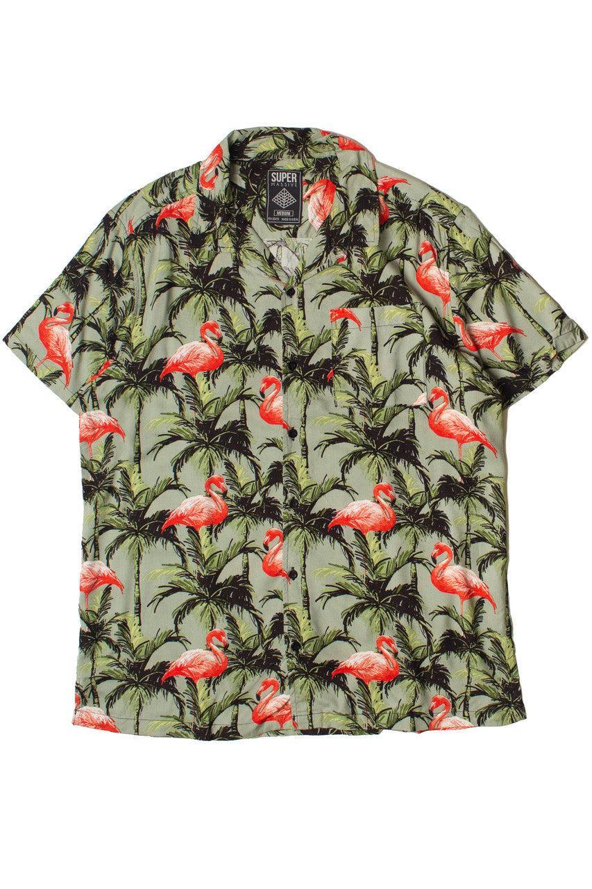 Flamingo Palms Button Up Shirt Product Image