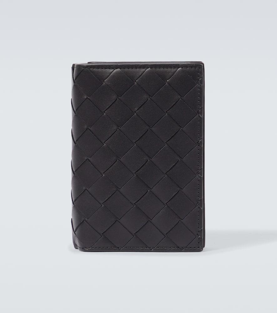 BOTTEGA VENETA Intrecciato Medium Leather Bi-fold Wallet In Black Product Image