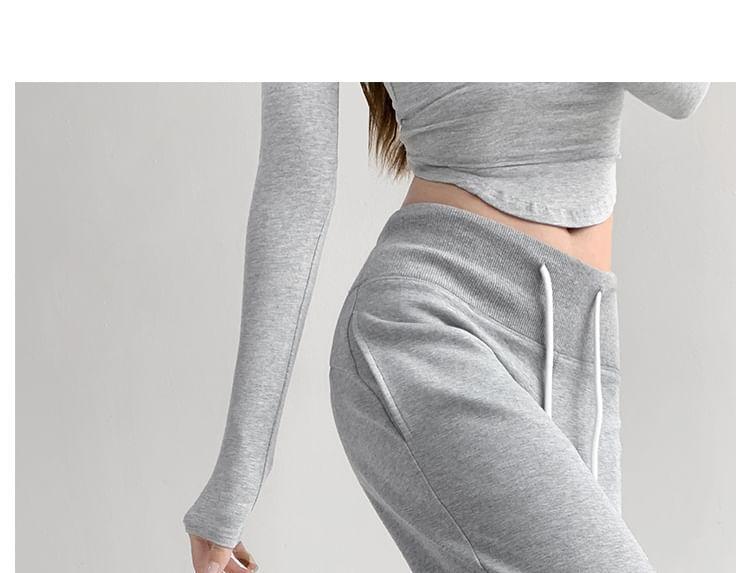 Drawstring-Waist Boot-Cut Sweatpants Product Image