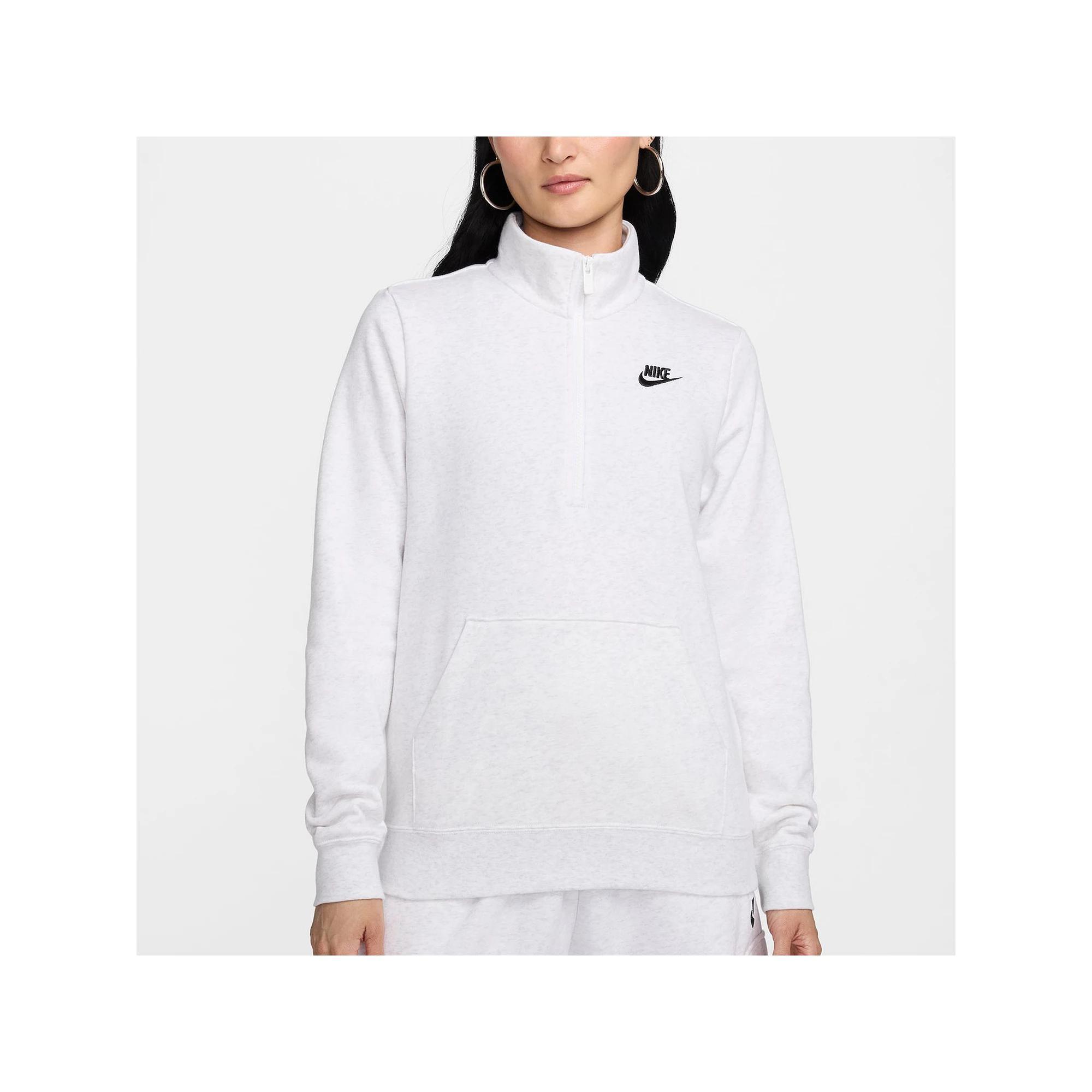 Womens Nike Sportswear Club Fleece Quarter-Zip Sweatshirt Birch Grey Product Image