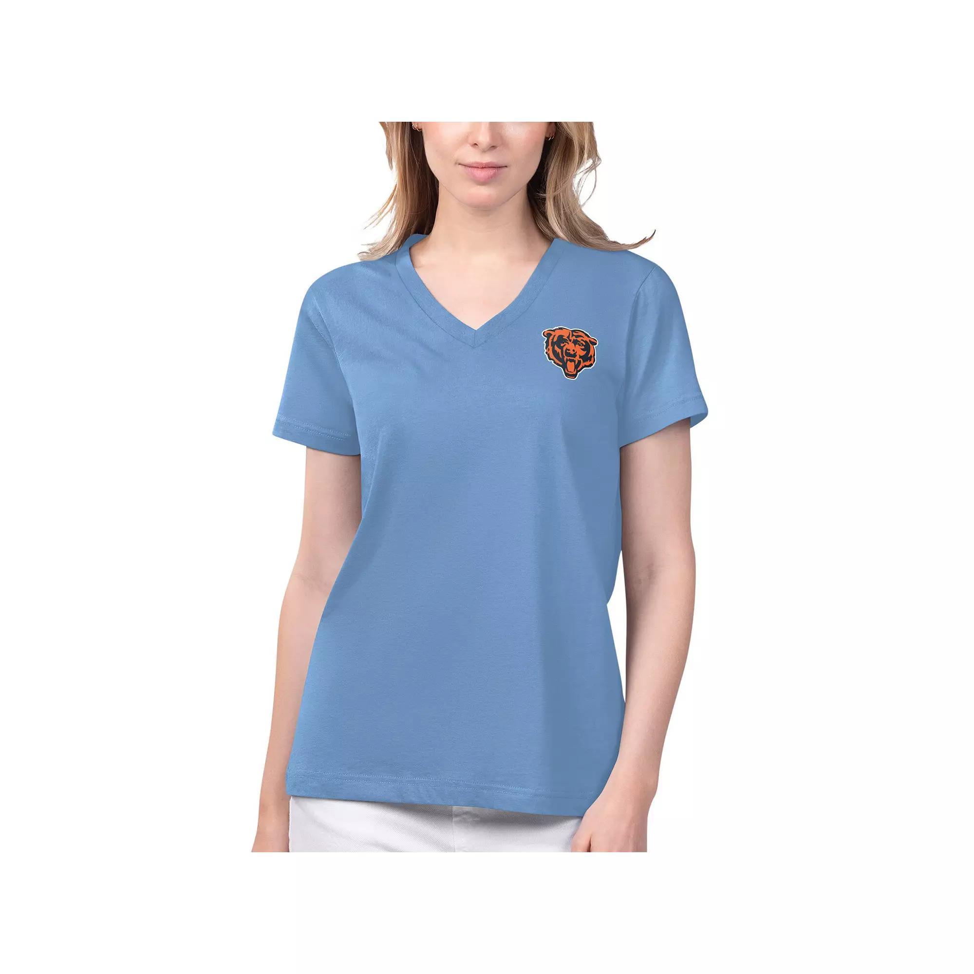 Women's Margaritaville Blue Chicago Bears Game Time V-Neck T-Shirt, Size: Large Product Image