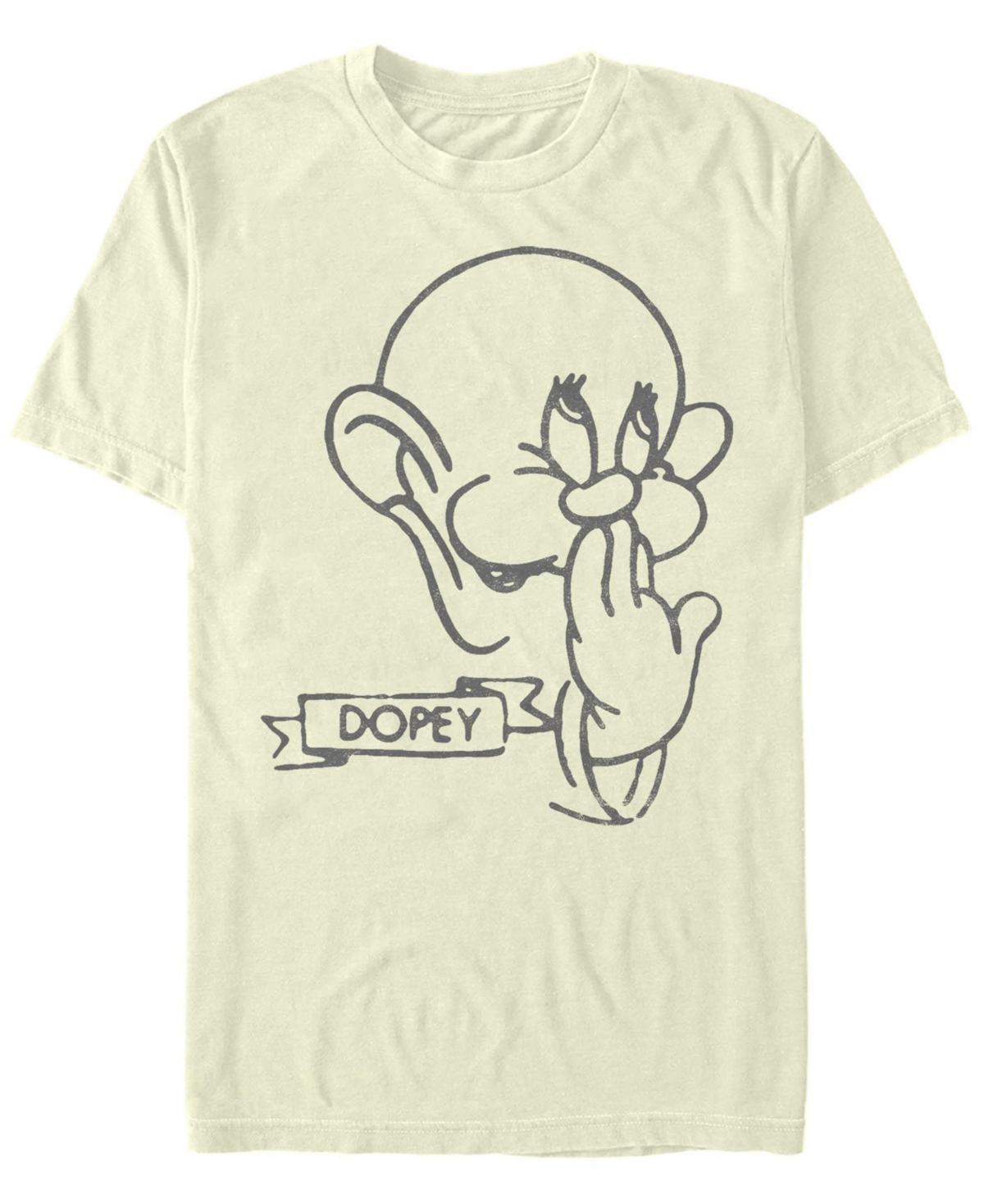 Disney's Snow White Dopey Line Art Big Face Men's Tee, Size: Medium, Natural Product Image