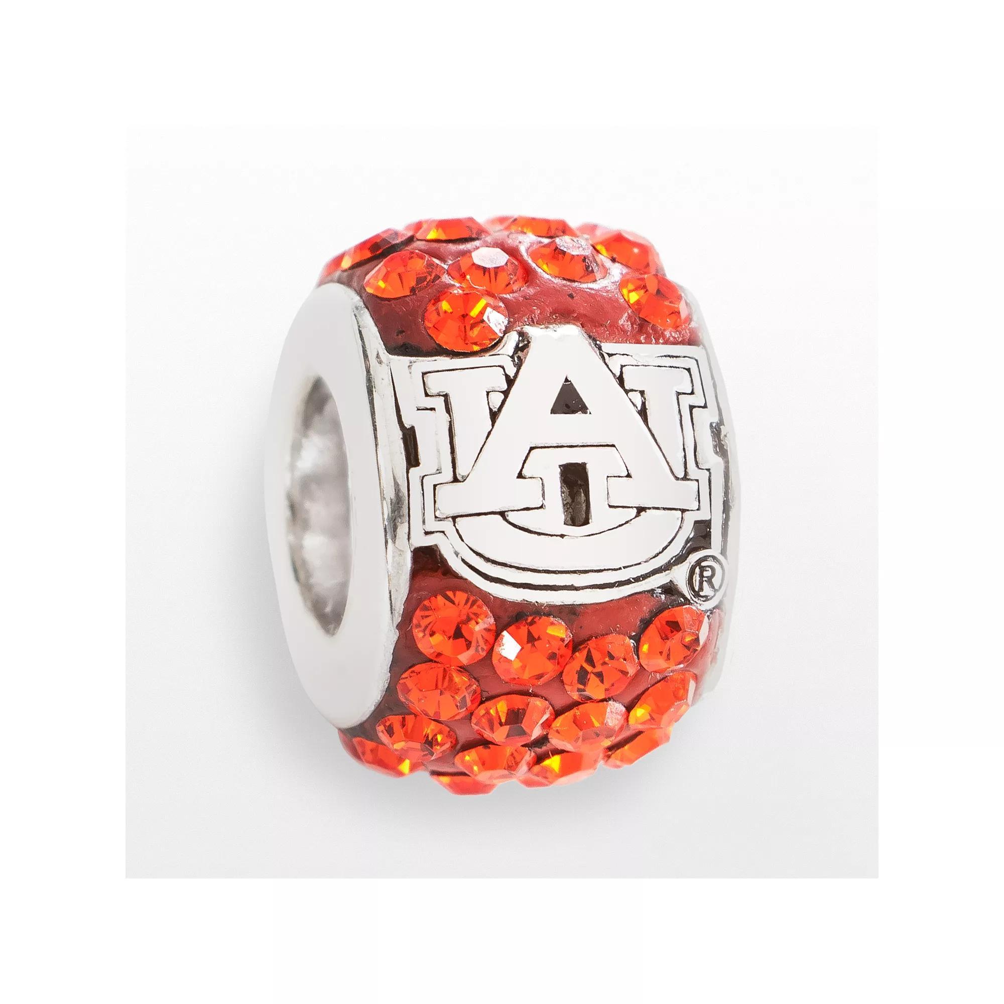 LogoArt Auburn Tigers Sterling Silver Crystal Logo Bead, Women's, Orange Product Image