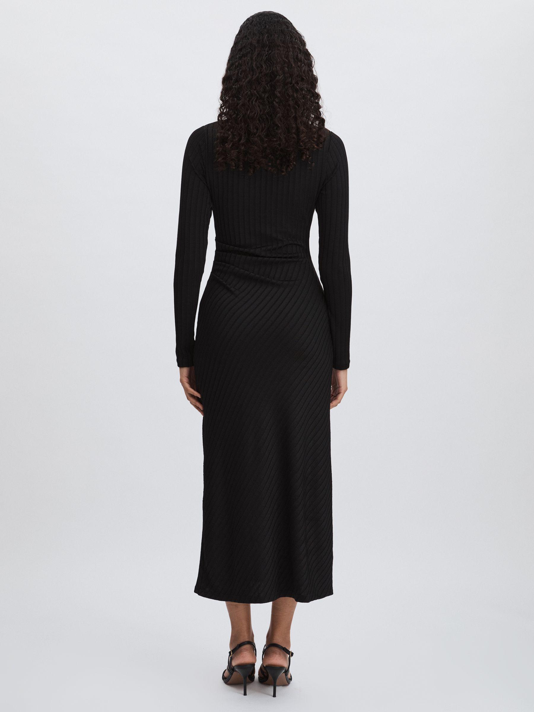 Good American Rib-Knit Midi Dress in Black Product Image