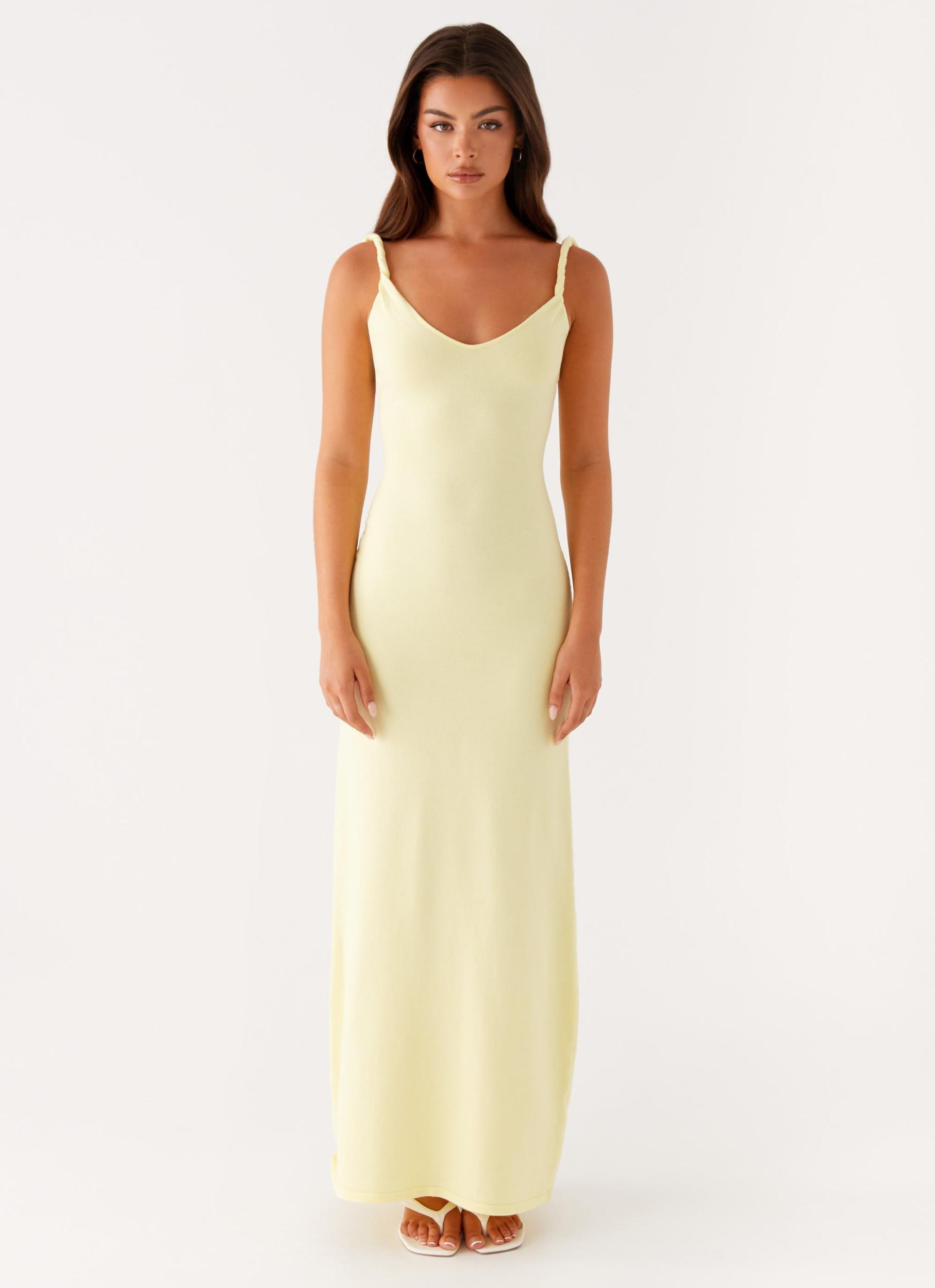 Linger Bias Cut Maxi Dress Blue Product Image