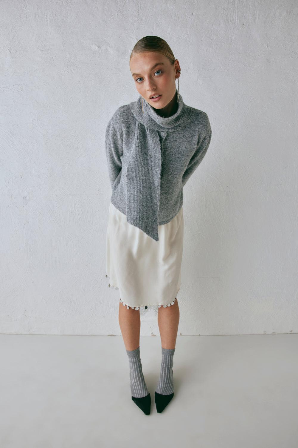 Sable Knit Cardigan Grey Product Image