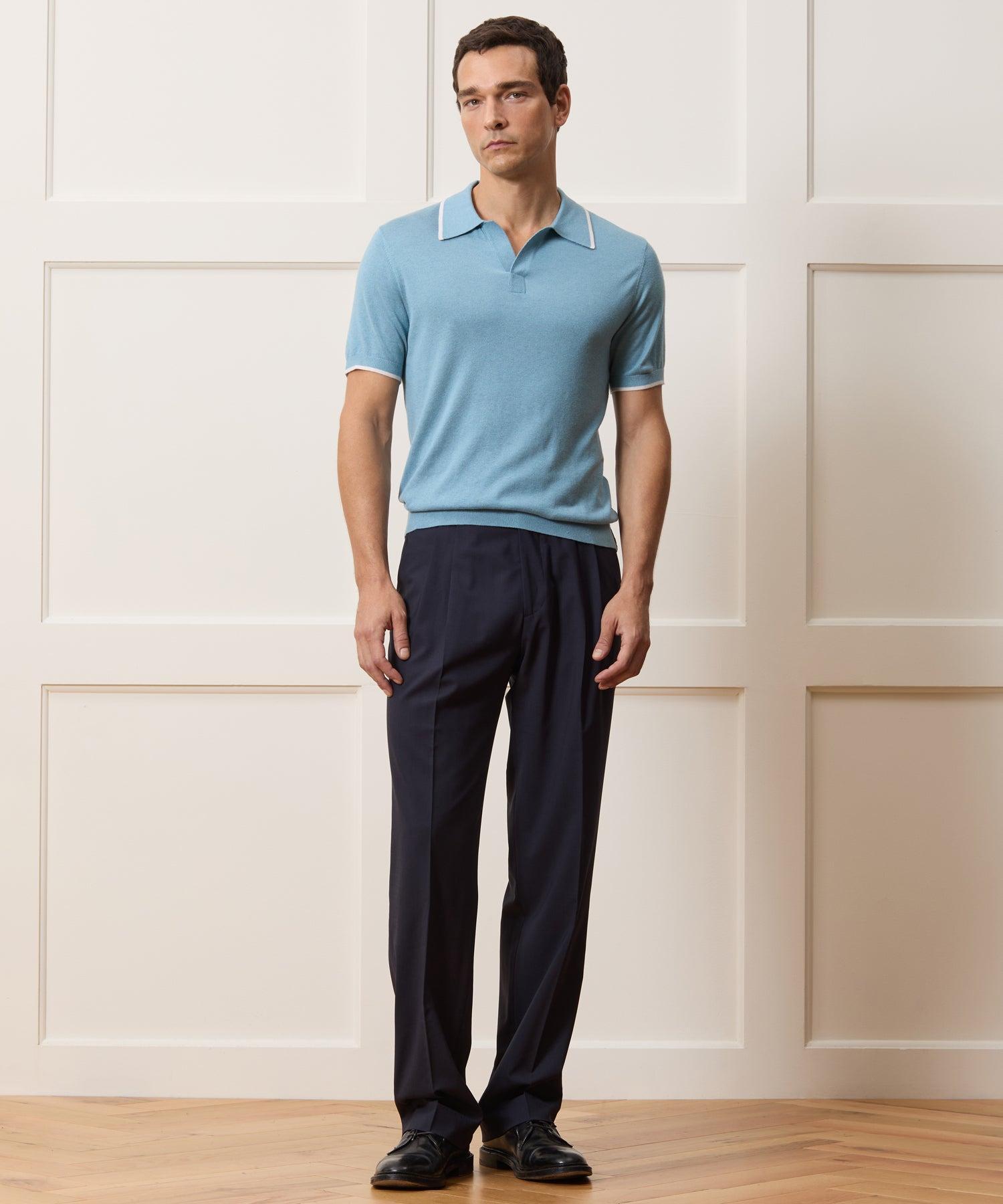 Silk-Cashmere Tipped Sweater Polo Product Image