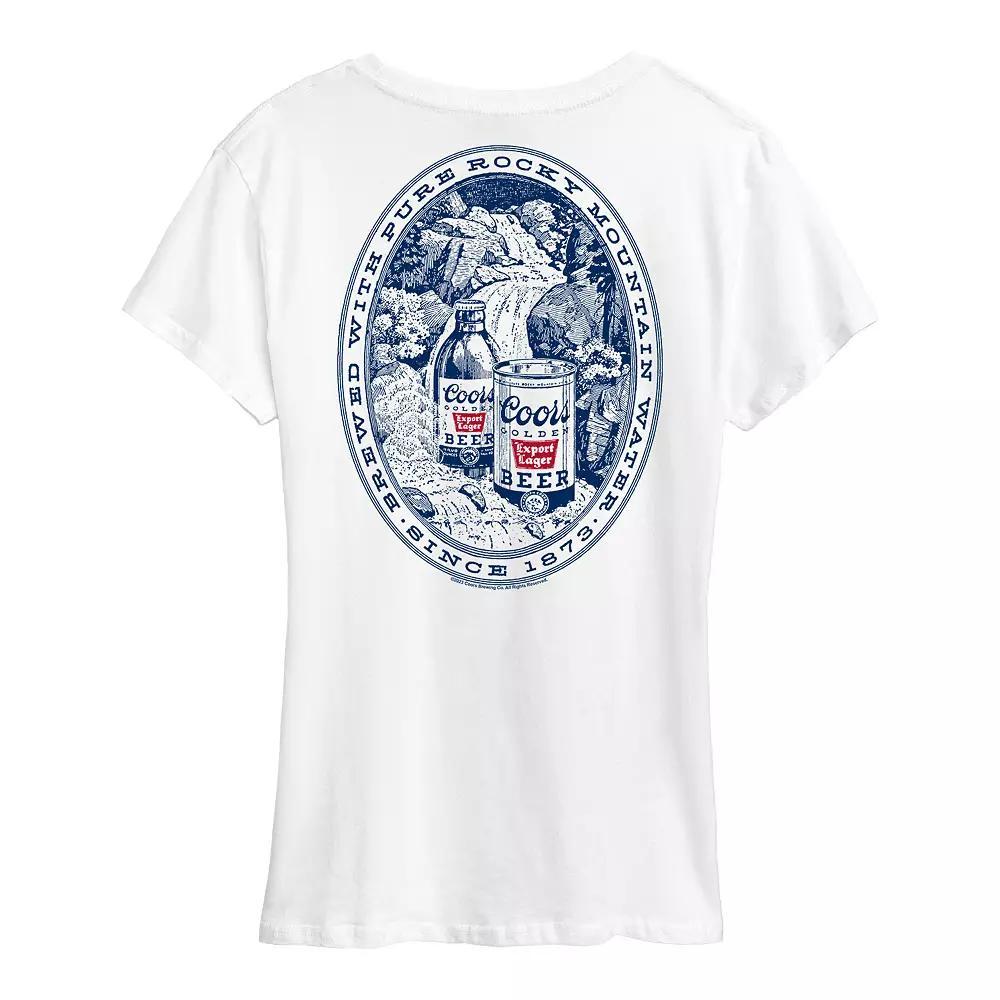 Womens Coors Banquet Rocky Mountain Graphic Tee Grey Gray Product Image