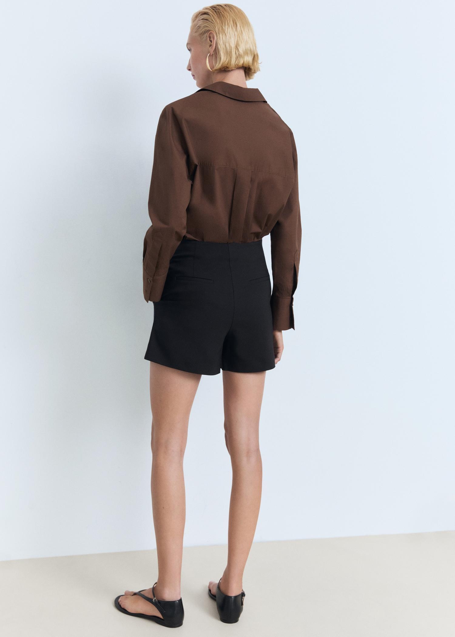 High-waist straight shorts - Women | MANGO USA Product Image