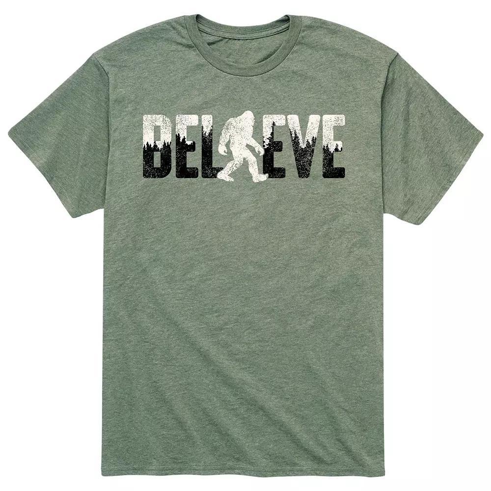 Mens Believe Tee Grey Military Green Product Image