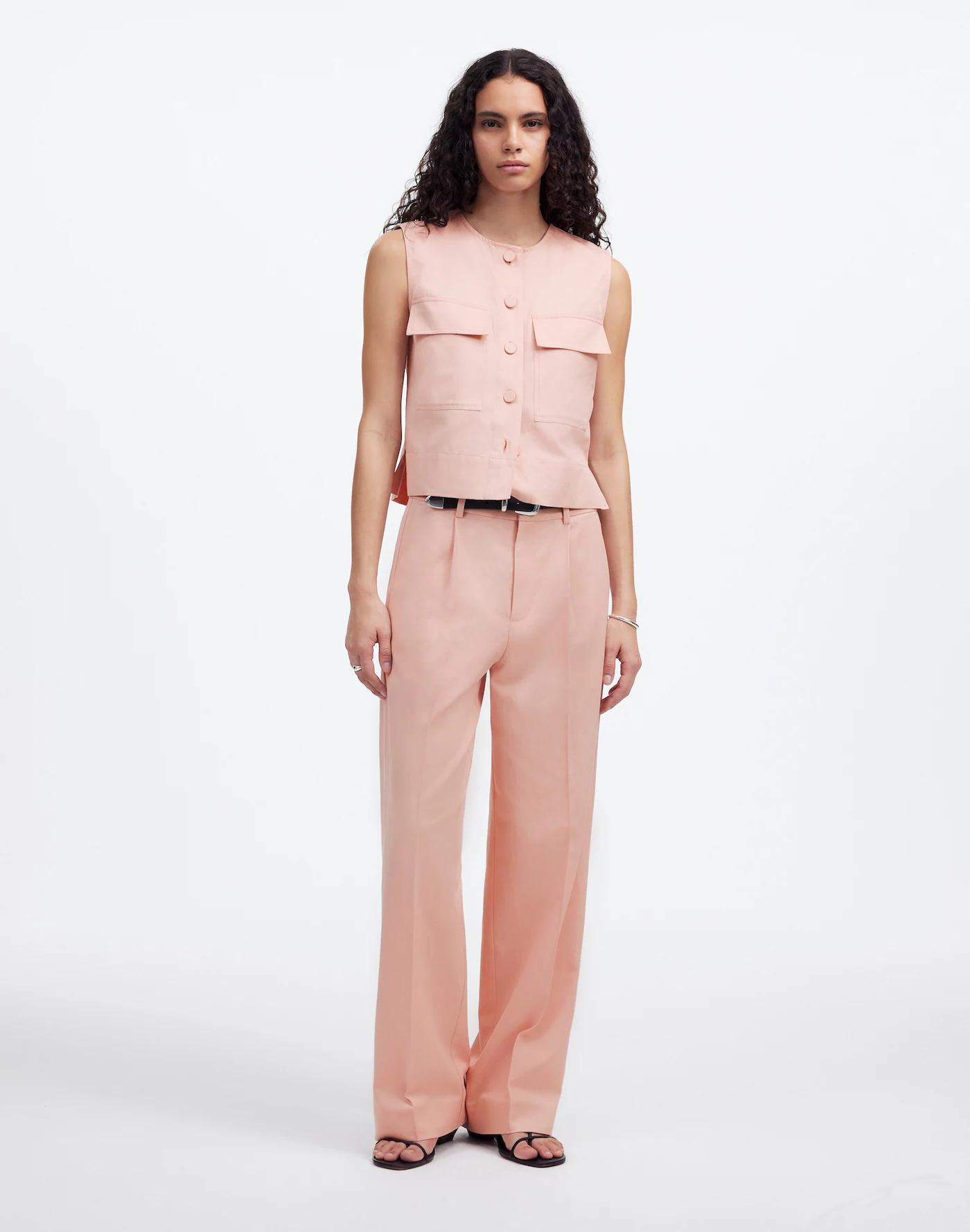 Tall Slouchy Straight Pants in Drapey Twill Product Image