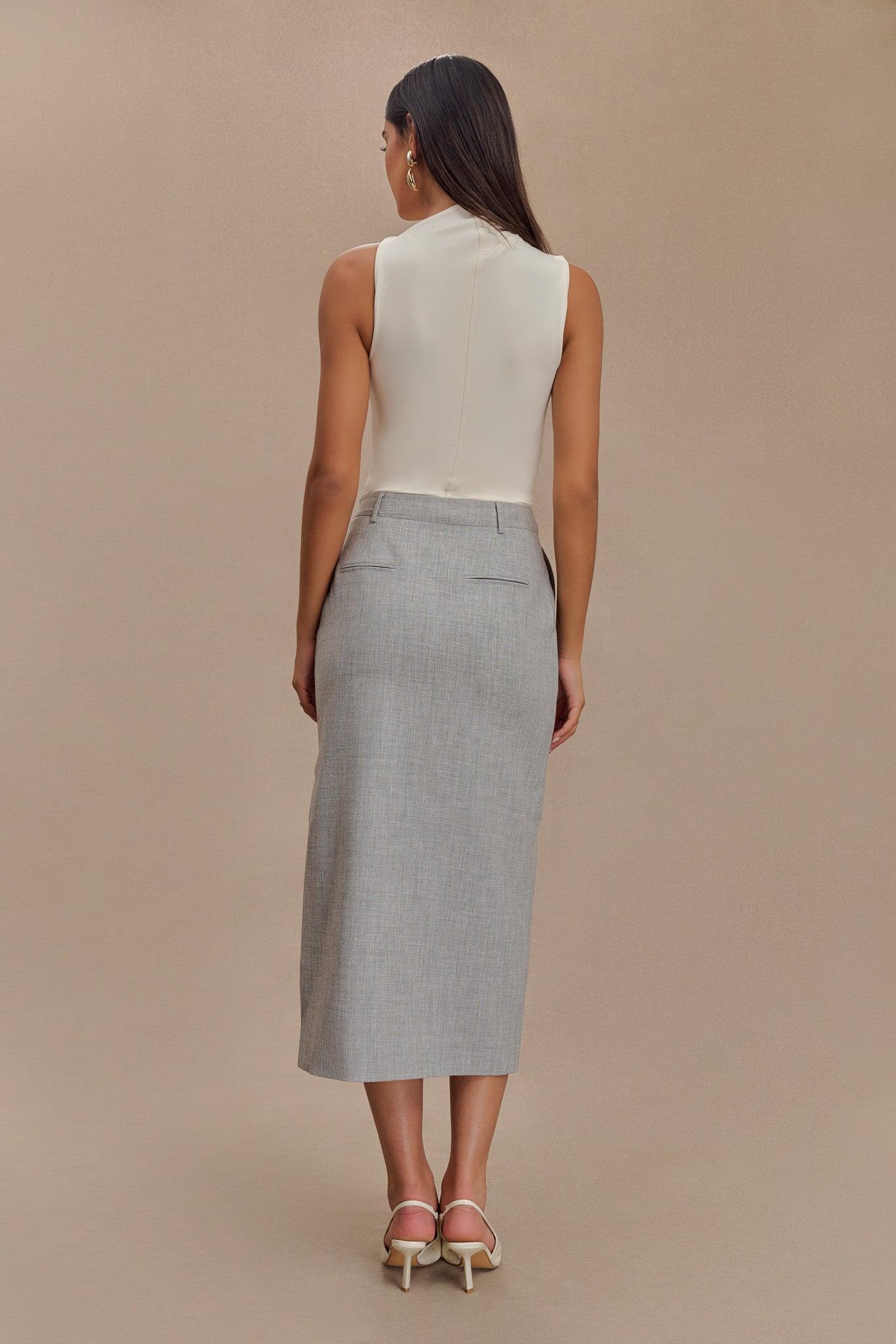 Ambrose Midi Skirt - Charcoal Marle Product Image