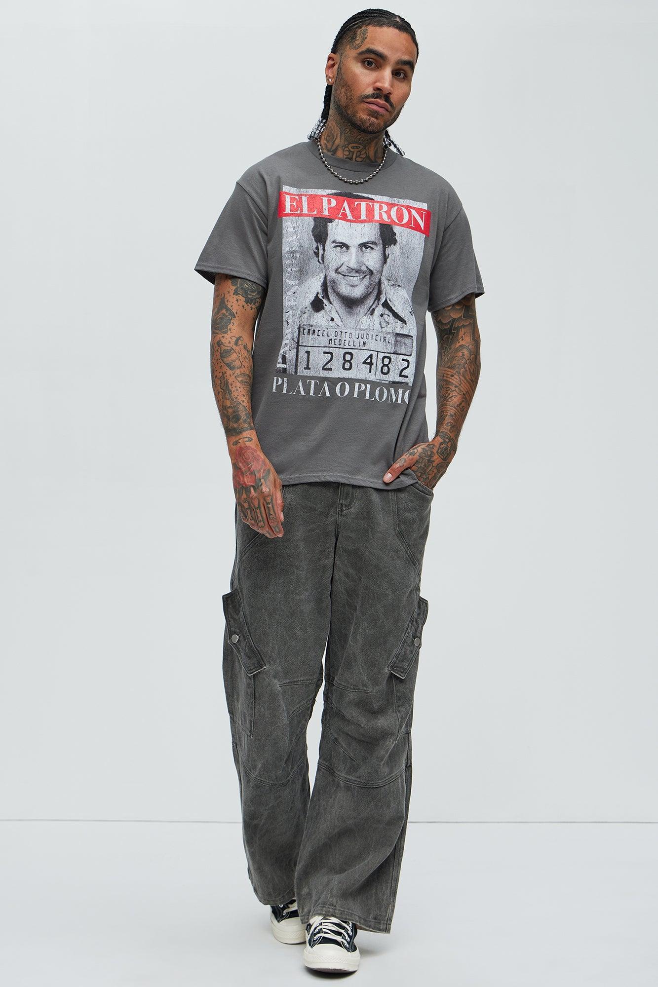 El Patron Pablo Escobar Short Sleeve Tee - Charcoal Product Image
