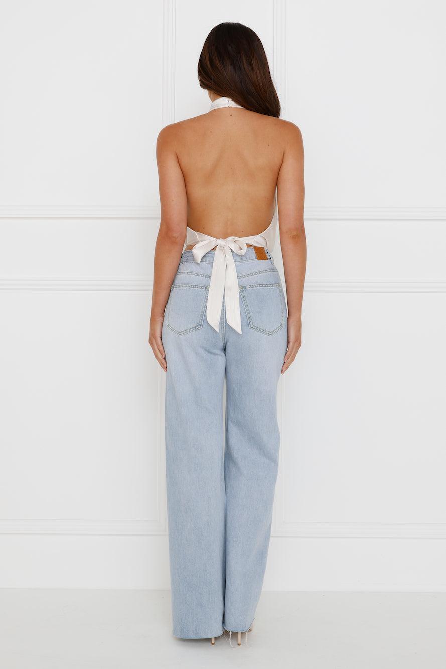 Pippin Satin Halter Crop Top Champagne Product Image