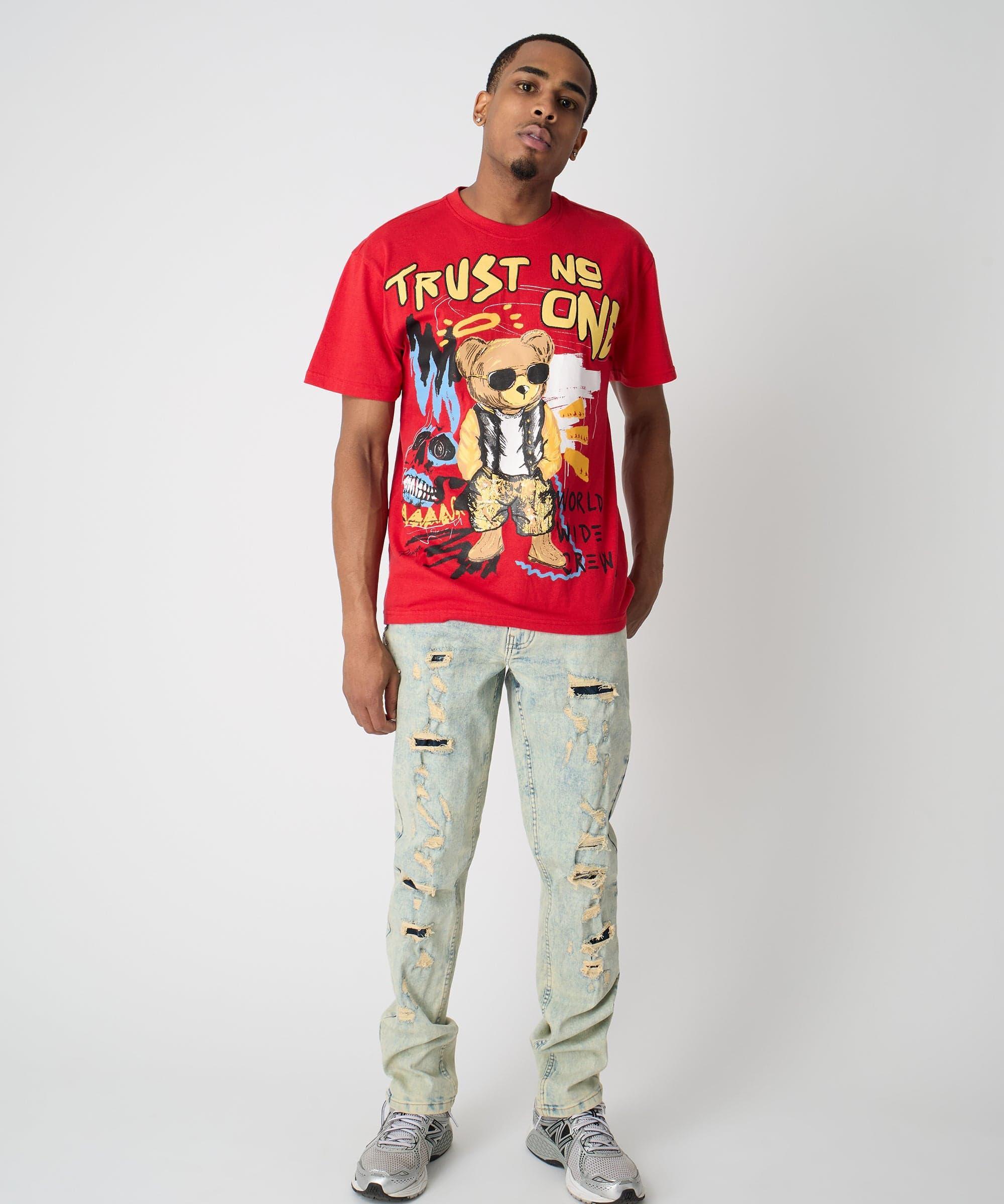 Trust No One Short Sleeve Tee - Red Product Image