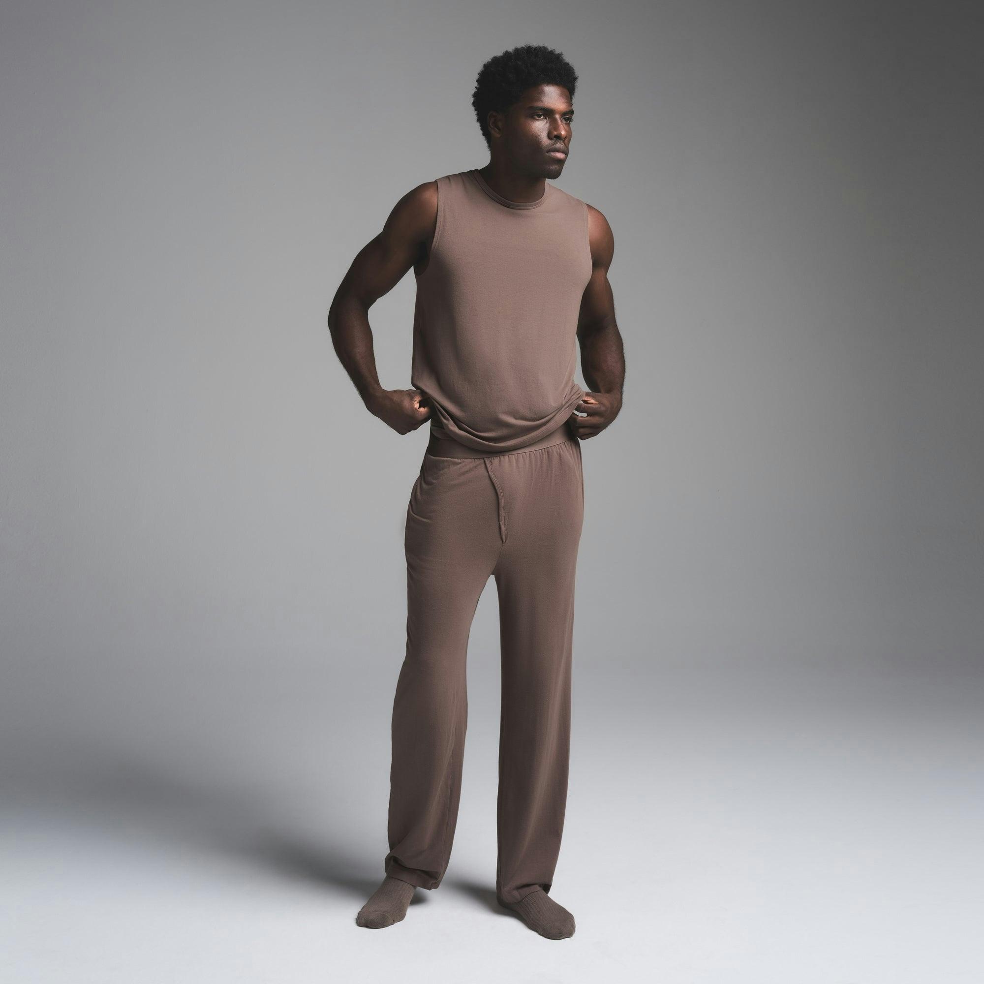 JERSEY SLEEP MENS TANK | UMBER Product Image