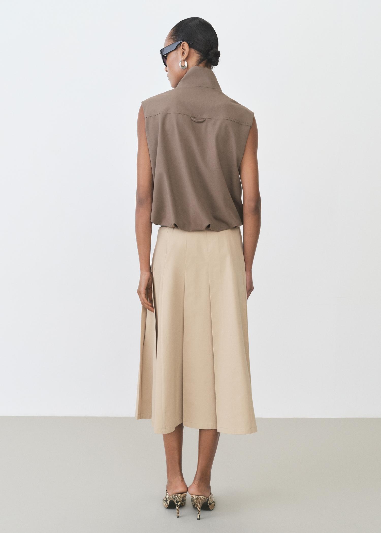 Flared skirt with pleated detail - Women | MANGO USA Product Image