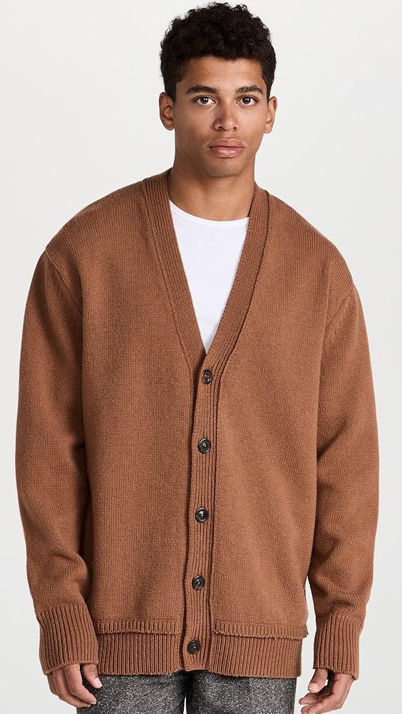 Maison Margiela Distressed Elbow Patch Layered Cardigan | Shopbop Product Image