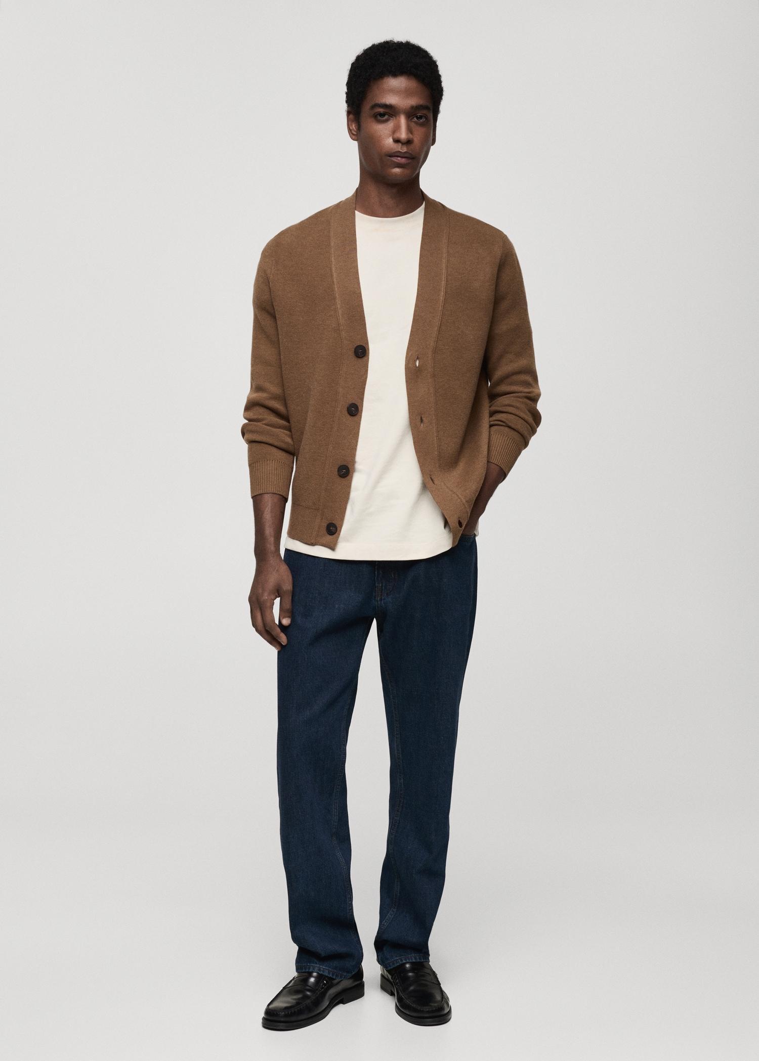Knitted button cardigan - Men | MANGO USA Product Image