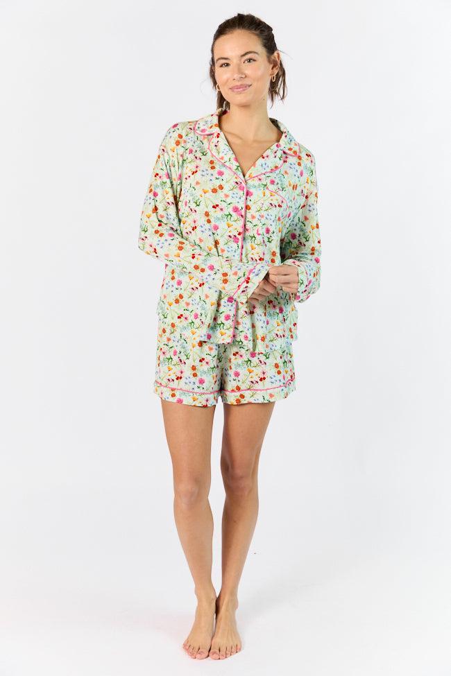 Good To Get Away Botanical Floral Pajama Shorts Product Image
