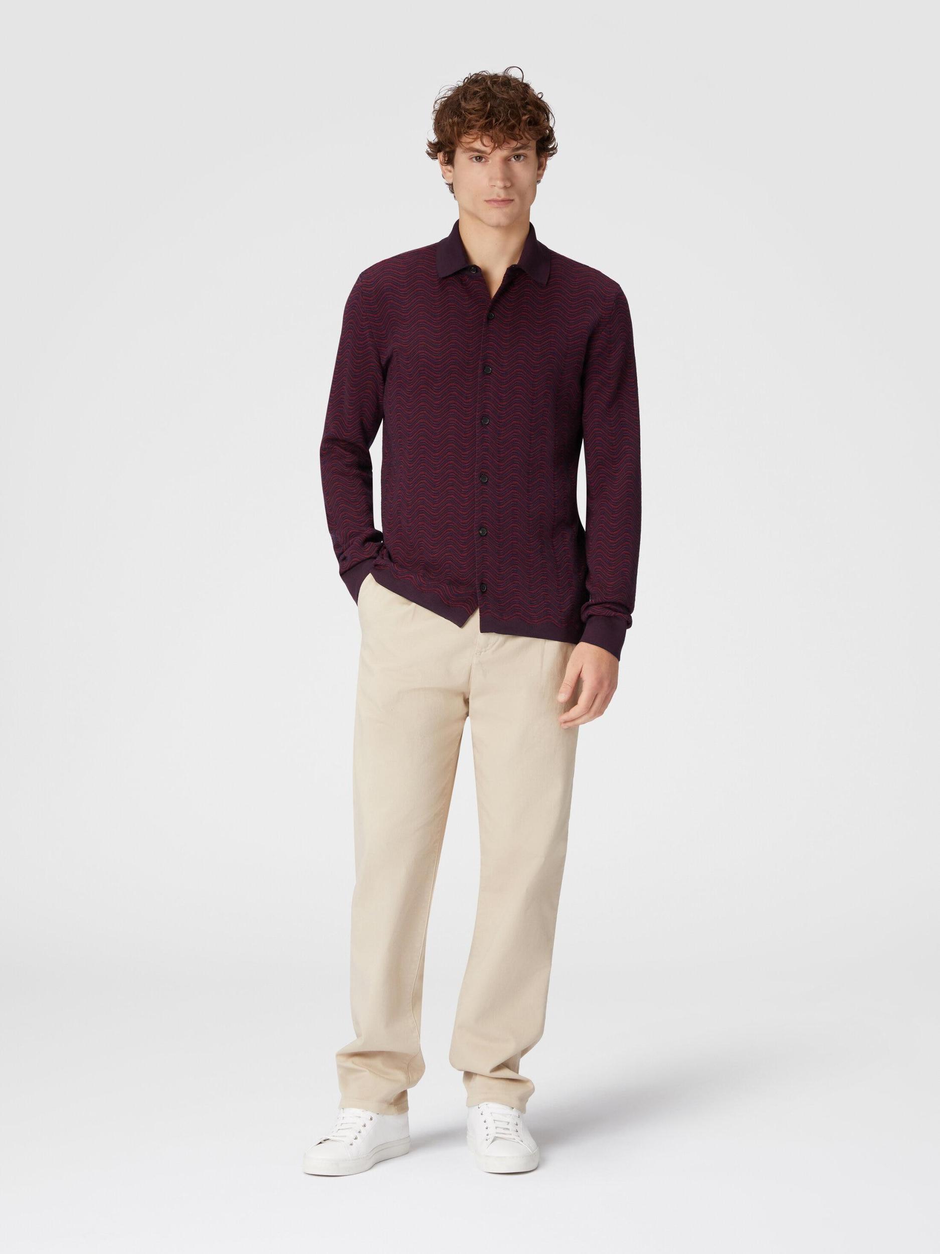 Virgin wool and viscose shirt with wave pattern Product Image