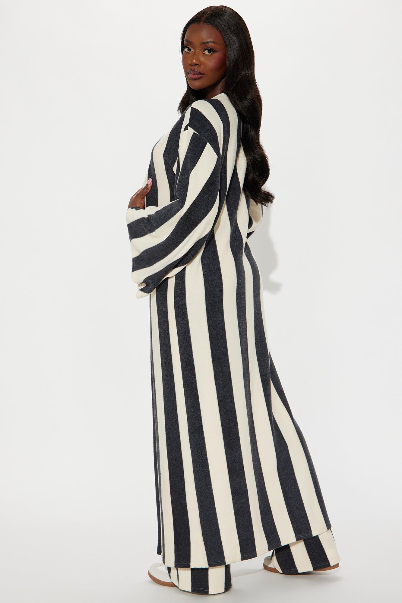 Steph Stripe Pant Set - Black/combo Product Image