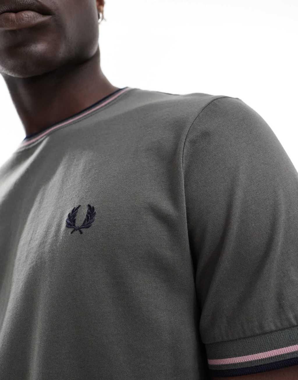 Fred Perry twin tipped T-shirt in forest green Product Image