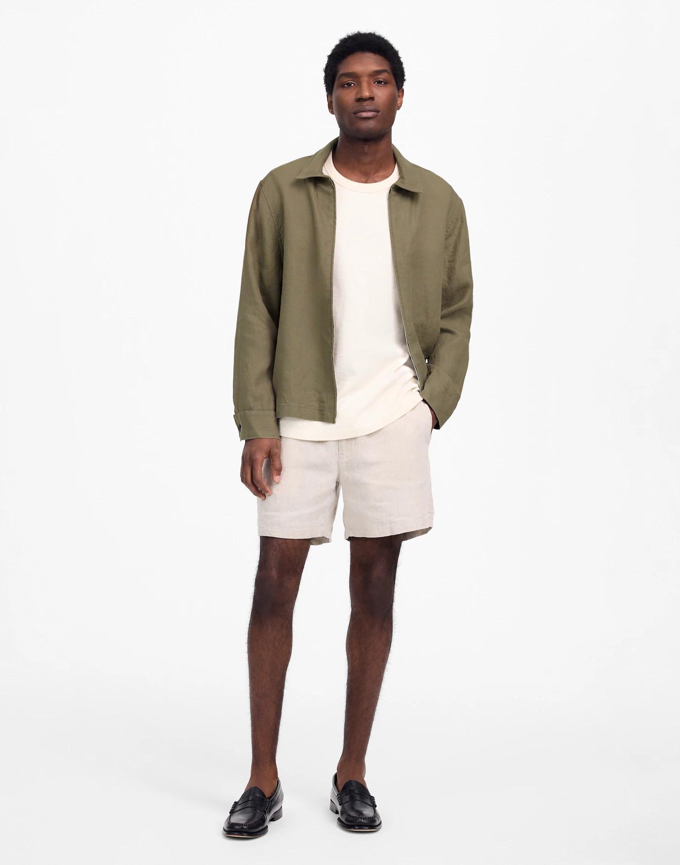 Linen Zip-Front Shirt Jacket Product Image