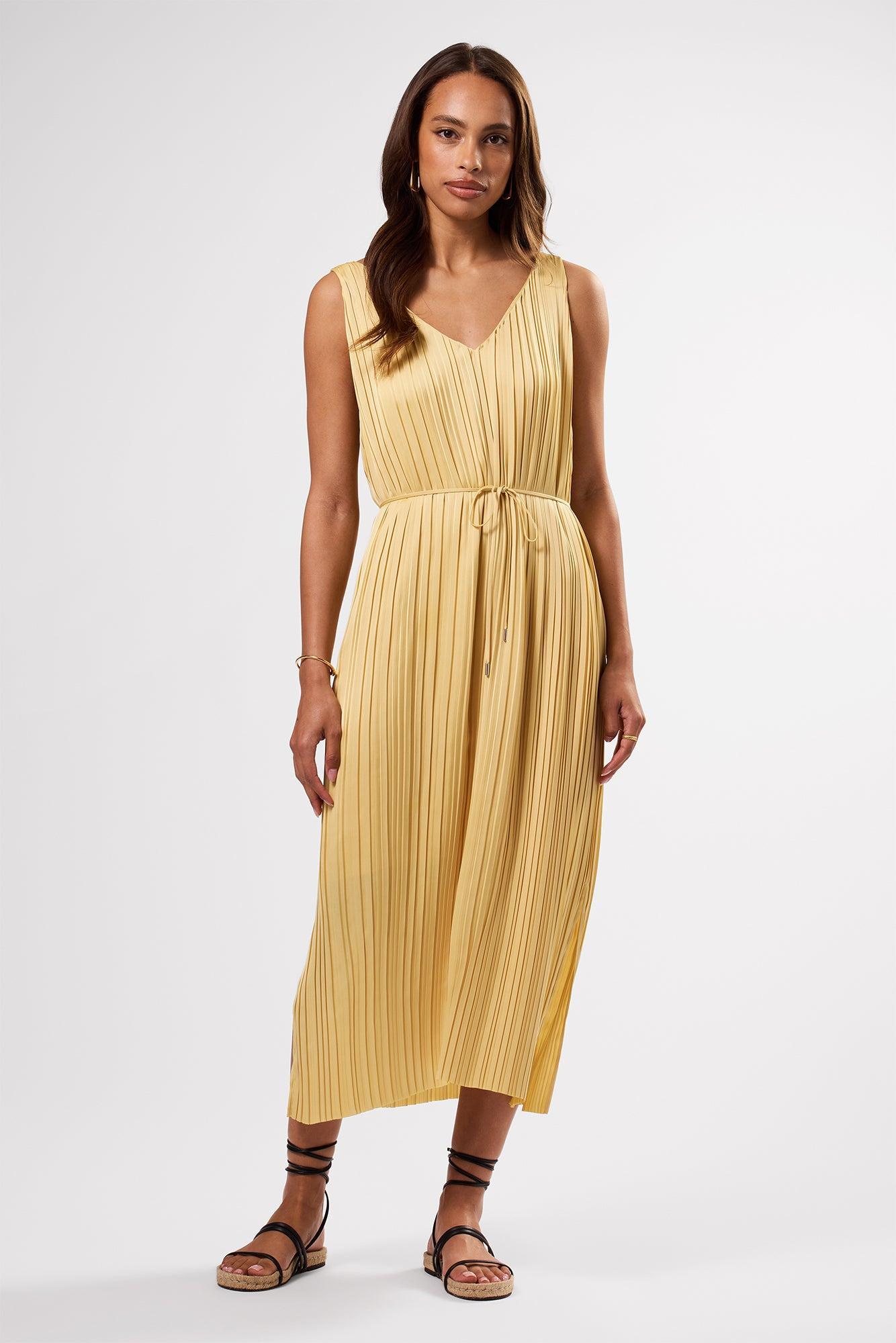 Lisbon Recycled Sateen Dress - Anise Product Image