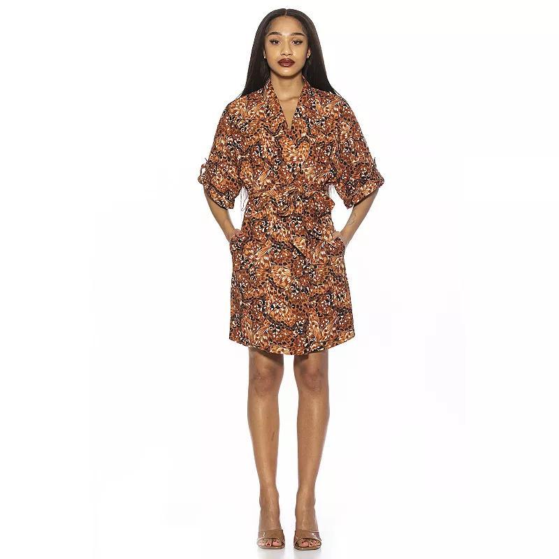 Womens ALEXIA ADMOR Tie-Front Wrap Mini Dress Product Image