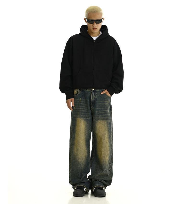 RT No. 11953 WASHED BLUE DENIM STRAIGHT JEANS Product Image