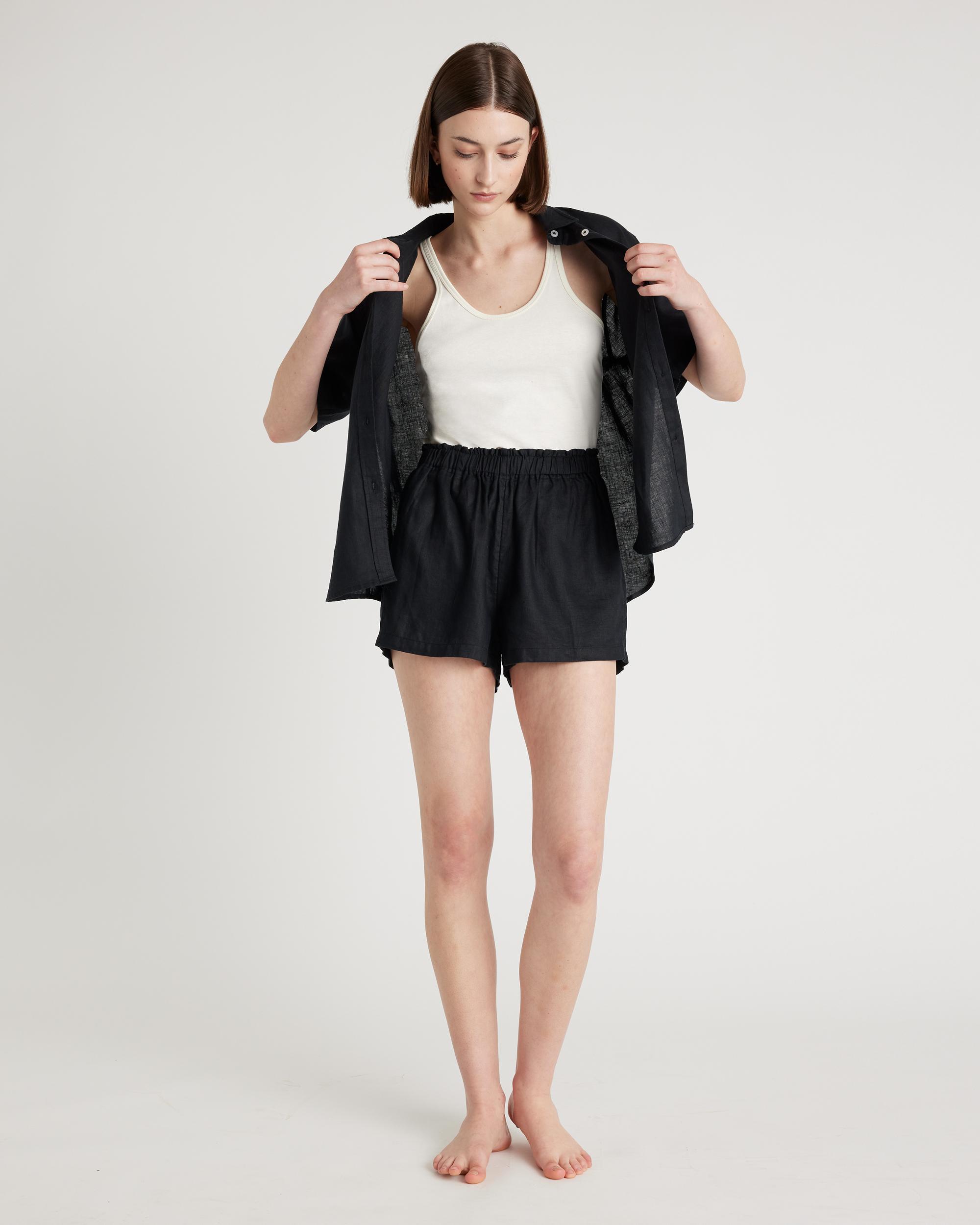Quince | Women's 100% European Linen Shorts Pajama Set Product Image