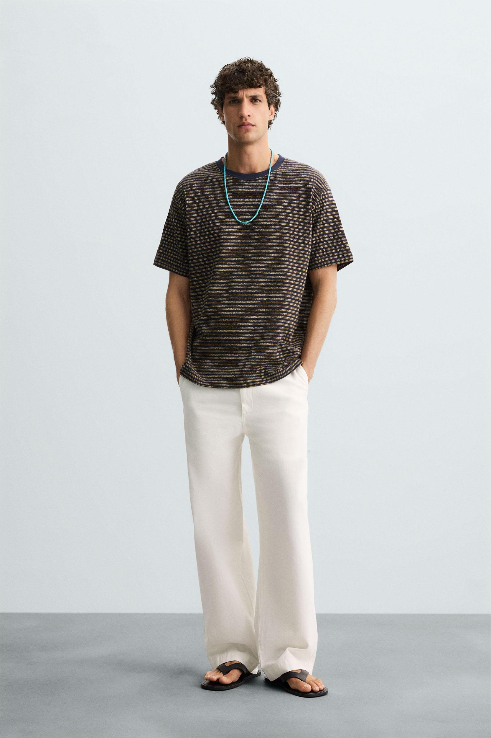 JACQUARD STRIPED T-SHIRT Product Image