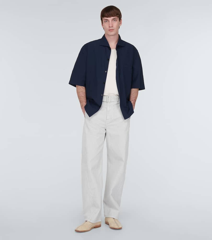LEMAIRE Camp Cotton Poplin Shirt In Blue Product Image