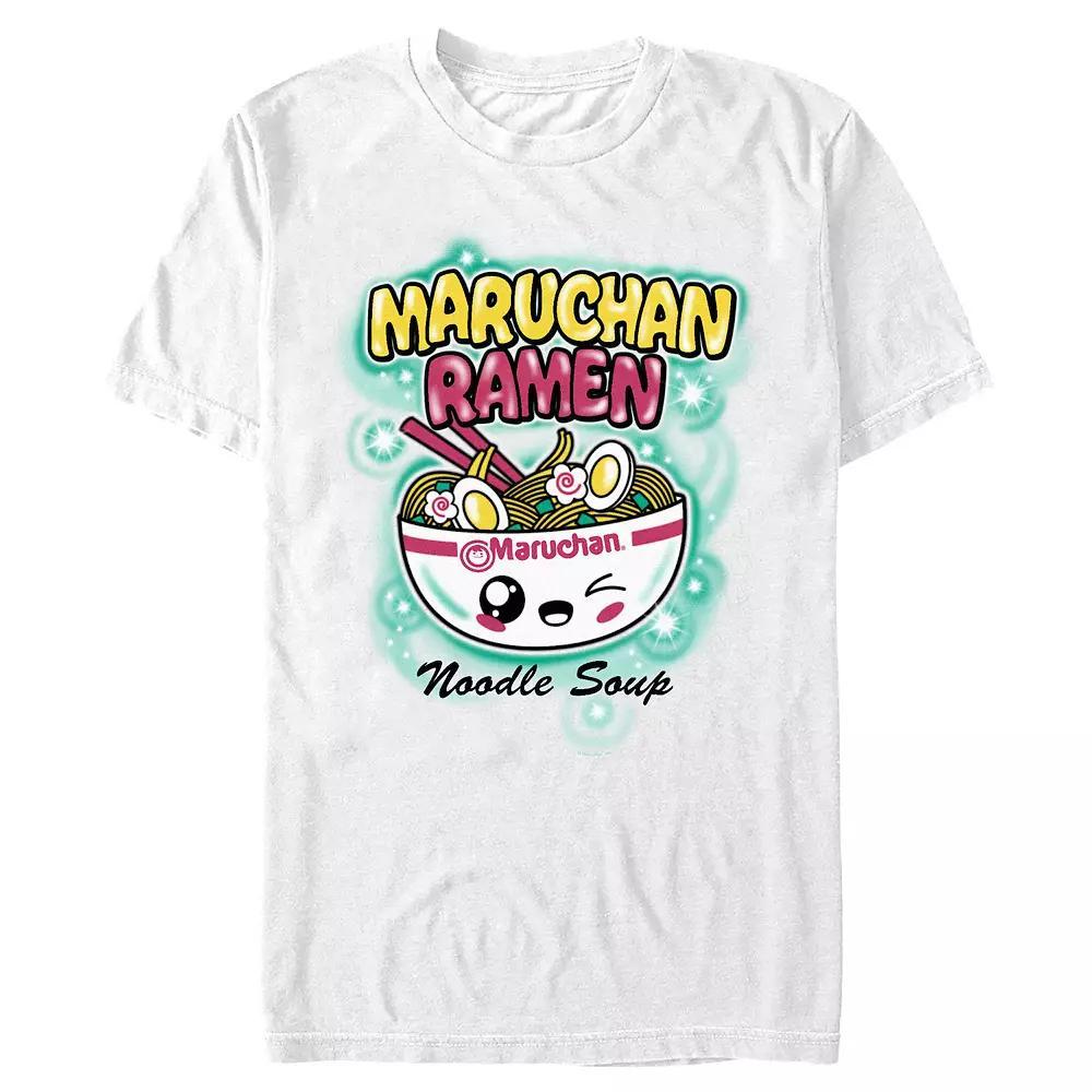 Men's Maruchan Ramen Airbrush Design Graphic Tee, Size: Large, White Product Image