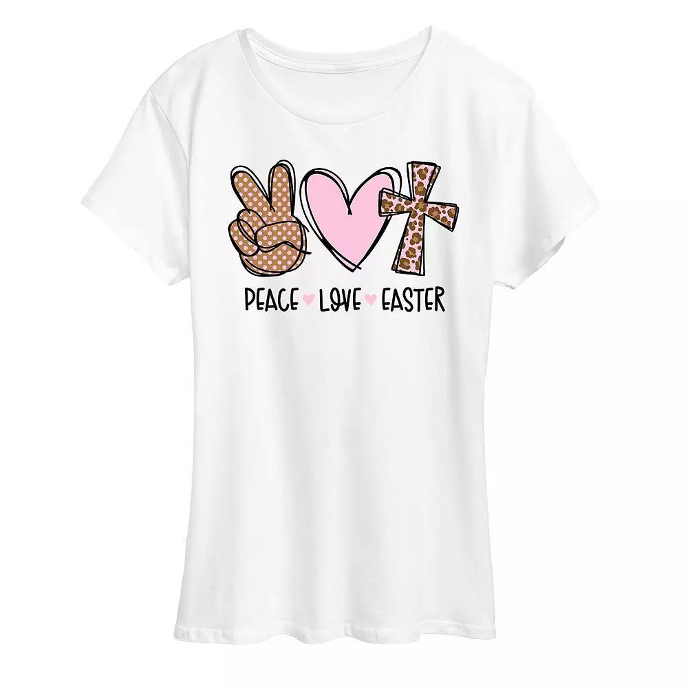 Womens Peace Love Easter Graphic Tee Product Image