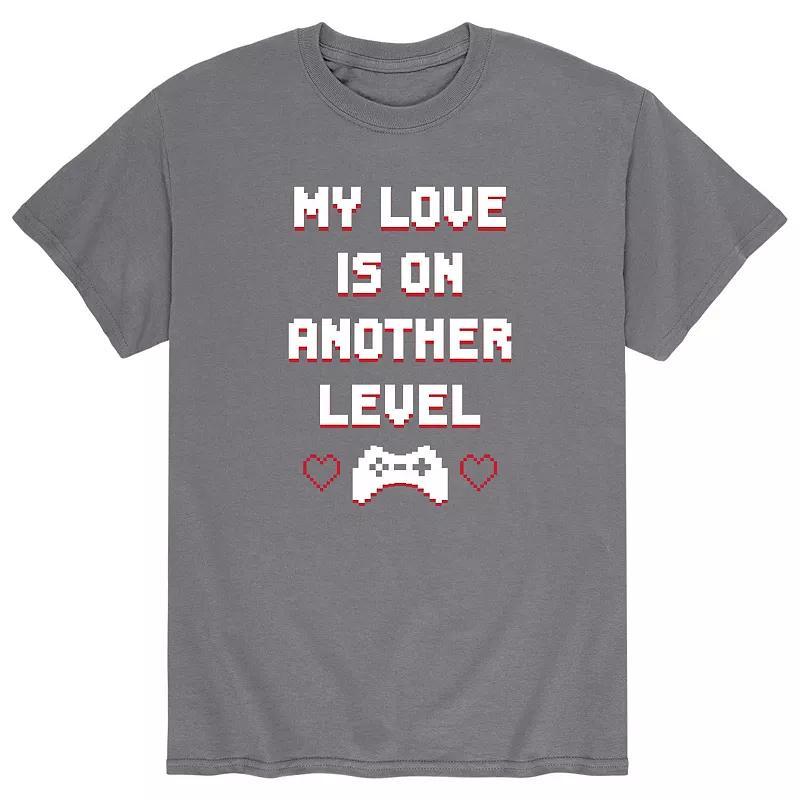 Mens My Love Is On Another Level Gamer Valentines Day Graphic Tee Product Image