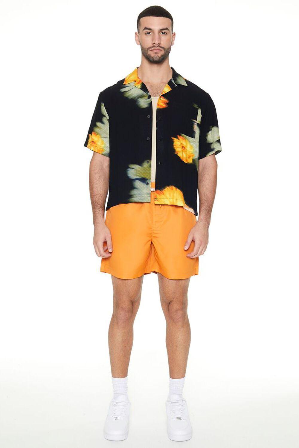 Textured Floral Print Cropped Shirt | Forever 21 Product Image