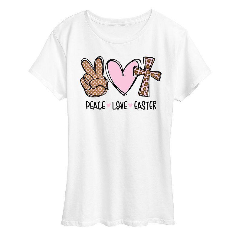 Womens Peace Love Easter Graphic Tee Product Image