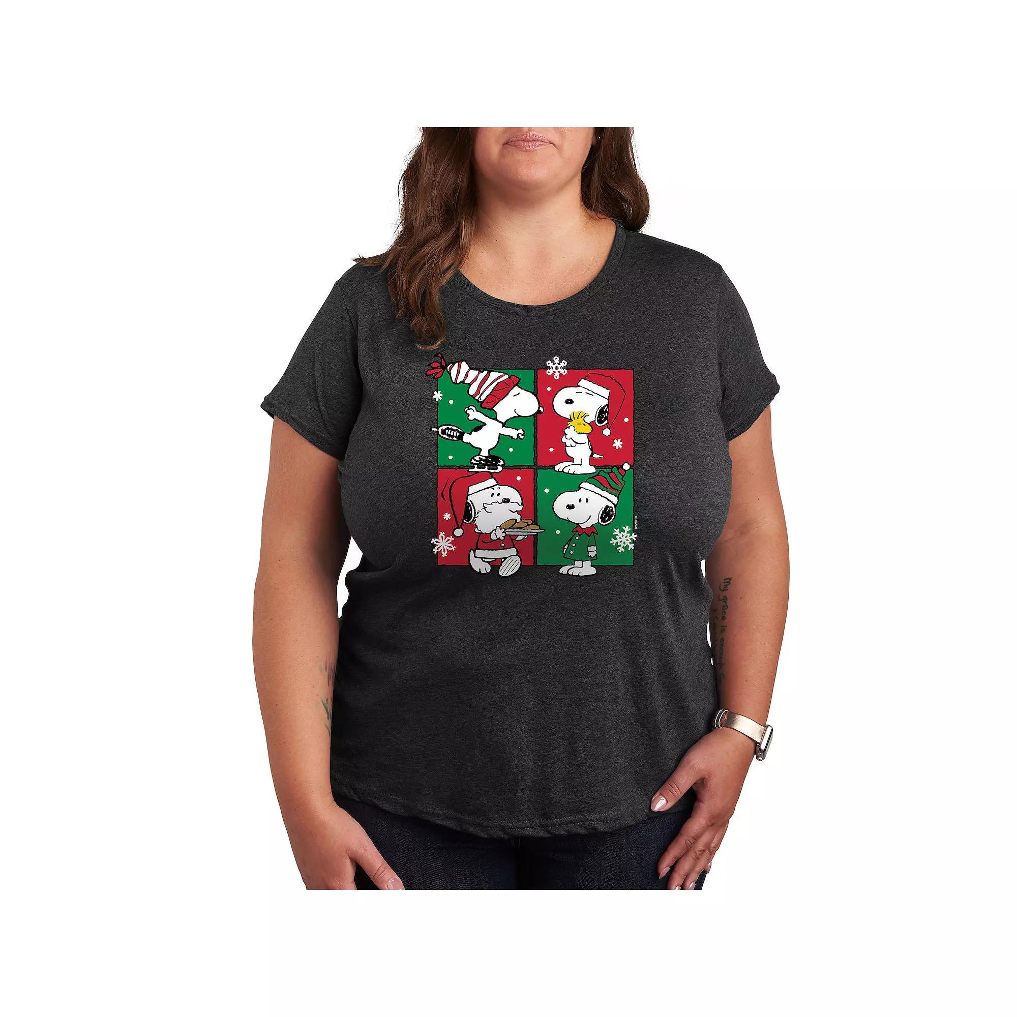 Plus Dog Paw Rainbow Graphic Tee, Womens Heather Grey Product Image